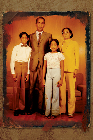 Portrait of Ravi Menon's family when he was younger